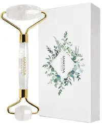 Makeda Botanics Rolă dublă de masaj facial, cuarț pur