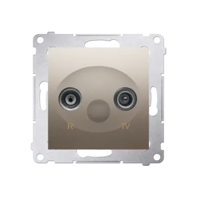 Priza R-TV de trecere, 20dB,gold mat metalic