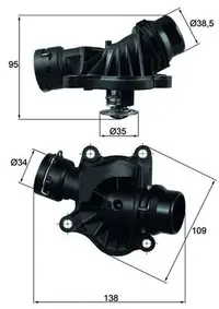 Termostat lichid racire (88 C, in carcasa) potrivit BMW 1 (E87), 1 (E88), 3 (E46), 3 (E90), 3 (E91), 3 (E92), 3 (E93), 5 (E60), 5 (E61), 6 (E63), 6 (E64), 7 (E65, E66, E67) 2.0-3.0D 09.01-12.13