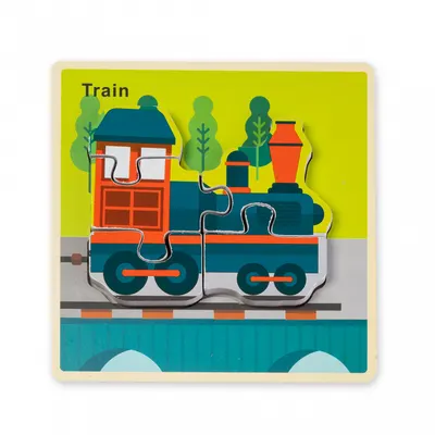 Puzzle 3D din Lemn - Locomotiva Montessori