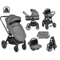 Carucior combinat 3 in 1 Cangaroo Christiano Gri Inchis pana la 22 kg