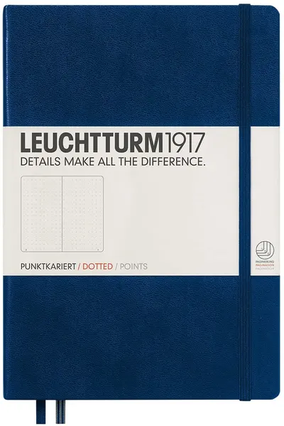 Agenda Leuchtturm1917 Notebook Medium A5 - Albastra, pagini albe