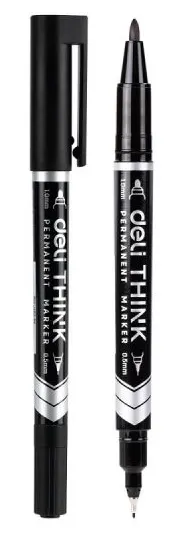 Marker permanent Deli Think - EU211-BK, negru
