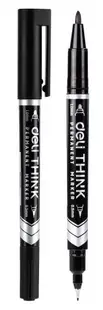 Marker permanent Deli Think - EU211-BK, negru