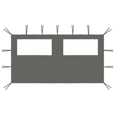 Gossi perete lateral foisor cu ferestre, 4x2 m, antracit