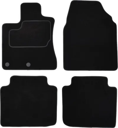 Covor podea MAMMOOTH Velours, 4 buc., fata spate, set, culoare neagra, potrivit NISSAN QASHQAI I 11.06-04.14, Off-road SUV, 5 places