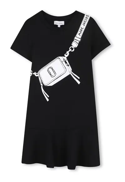 Rochie-tricou cu imprimeu grafic - Alb/Negru