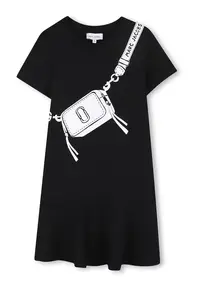 Rochie-tricou cu imprimeu grafic - Alb/Negru