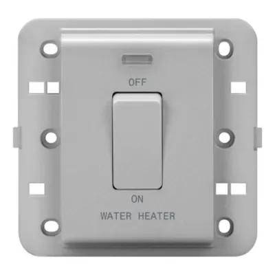 Intrerupator 2P 250V ac - Standard englez - 20 A - 1 modul - WATER HEATER - TITANIUM - CProiector HORUS
