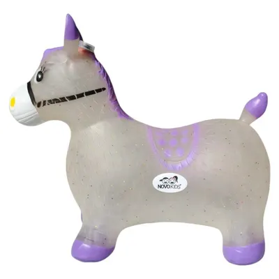 Calut de sarit gonflabil Novokids Jumping Donkey, cu sunete si lumini 55x50x25 cm movgri