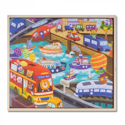 Puzzle 3 in 1 din Lemn Montessori