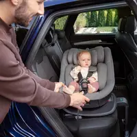 Scaun auto Kinderkraft I-Guard Airflow Grey 40-105 cm, cu rotatie 360, indicatori de instalare, sistem isofix si picior de sprijin