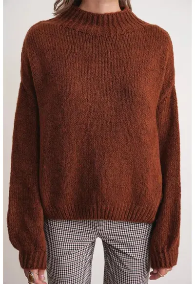 Pulover dama - Maro castaniu - Tricot