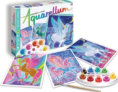 Set de desenat Sentosphere Aquarellum - Pegas, de format mare