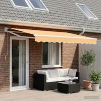 vidaXL Copertină retractabilă Nisipiu 4 × 3 m Poliester și metal