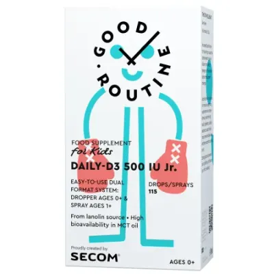 Vitamina D3 Daily-D3 500 IU Junior, Good Routine, Secom | 15 ml
