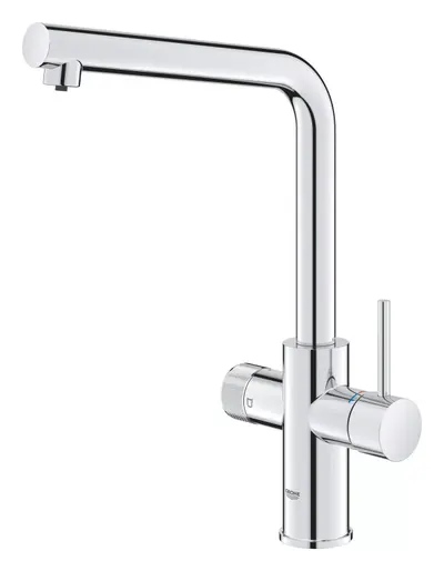 Baterie bucatarie Grohe Blue Pure Minta 30588000, inalta, tip L, filtrare, 2 functii, dubla comanda, Crom