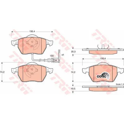 Set placute frana, frana disc TRW GDB1403