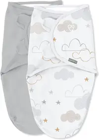 Set de 2 scutece pentru înfășat SwaddleMe - By Ingenuity, Space & Clouds
