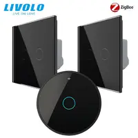 Intrerupatoare duble wireless Zigbee generatia noua + hub Zigbee, control de pe smartphone Negru