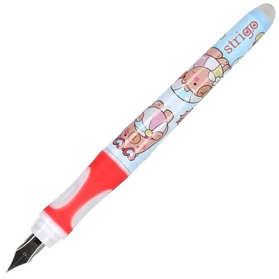 Stilou cu stergere Strigo Capybara roz + 2 rezerve + dispozitiv curatare