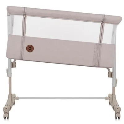Patut co-sleeper 3 in 1 Lionelo Aurora cu leganare si setare unghiulara bej, saltea, geanta transport, reglabil in 5 pozitii pe inaltime, greutate suportata 9 kg, 85x60x66 cm