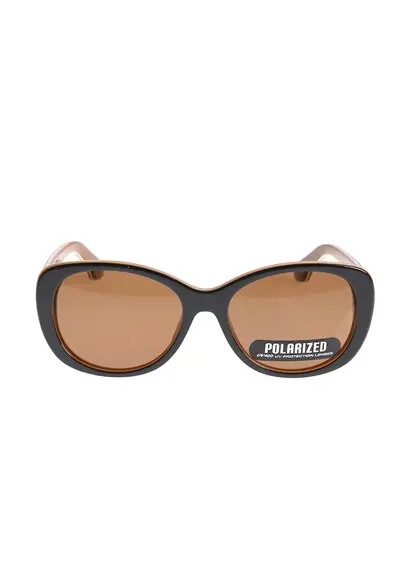Ochelari de soare oversized cu lentile polarizate UV400 - Negru/Maro