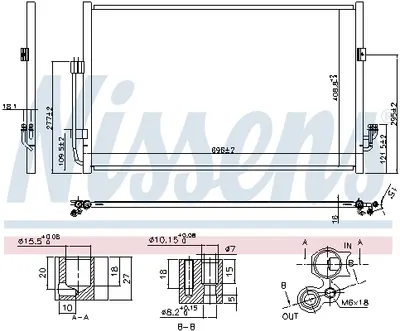 Radiator aer conditionat AC potrivit NISSAN TEANA II 2.5 3.5 07.08-09.13