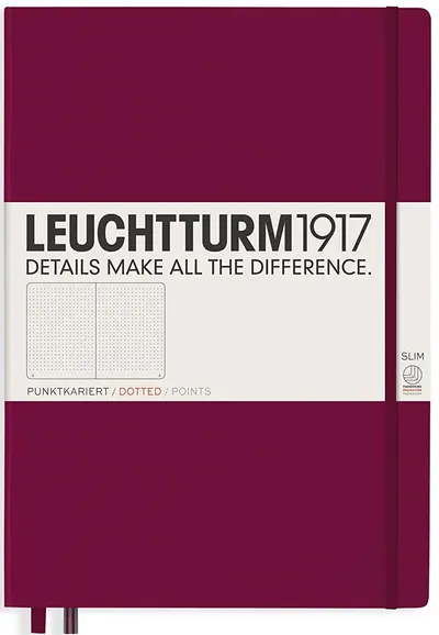 Caiet Leuchtturm1917 Master Slim A4+ - mov, pagini cu puncte