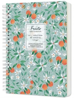 Caiet de schițe Drasca Fruits - Mandarini, A6