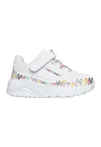 Pantofi sport Uno Lite- Heart Craze de piele ecologica cu model cu inimi - Alb/Negru/Galben