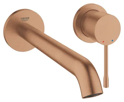 Baterie lavoar Grohe Essence 29193DL1, 1/2 inch, pe perete, L 230 mm, necesita valva, mat, Cupru