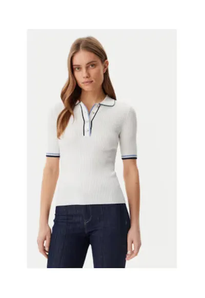 Bluza cu maneci scurte si guler fixat cu nasturi