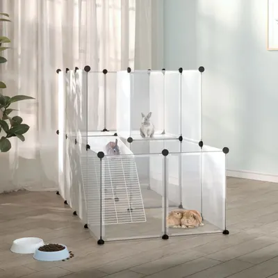 Gossi cusca pentru animale mici transparent 142x74x93 cm pp si otel