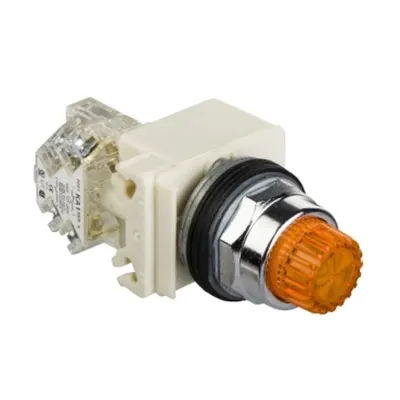 Buton Luminos Ø 30 Chihlimbar - Aparent, Cu Revenire - 120 V - 1 D/I