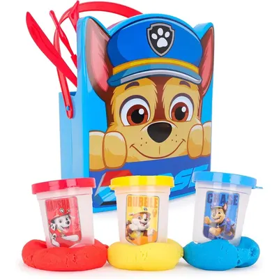 Paw Patrol Set de Joaca cu Plastilina, 3 Culori, Sabloane si Accesorii