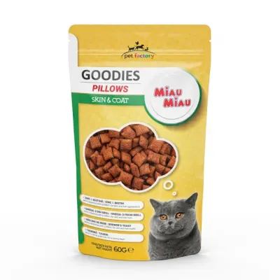 Recompense pentru pisici Miau Miau Pillows Skin Coat 60 gr