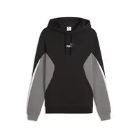 Pulover alergare bărbați cu glugă Essentials Colourblock, negru și gri PUMA