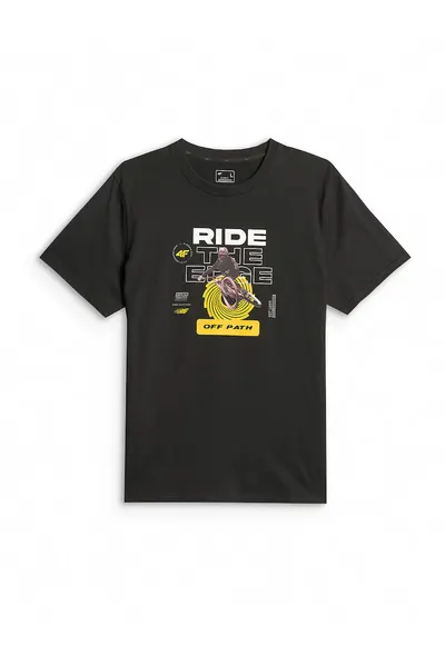 Tricou sport barbati - relaxed - imprimeu - negru