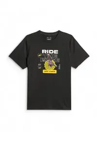 Tricou sport barbati - relaxed - imprimeu - negru