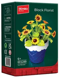 Constructor Sembo Block - Floarea-soarelui în ghiveci, 78 piese