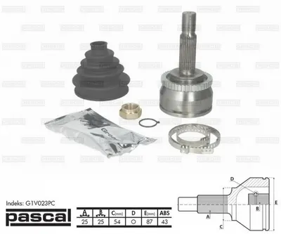 Cap planetara spre roata (25z 25z 54mm; ABS:43) VOLVO S40 I, V40 1.6-2.0 intre 1995-2004
