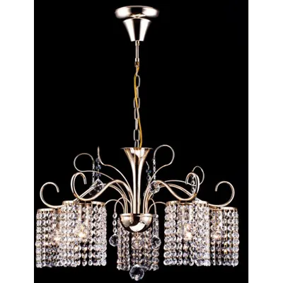 Candelabru Diamant Crystal Leona,5 becuri dulie E27, 230V,D.60cm, H.86 cm,Auriu