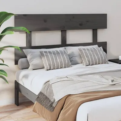 vidaXL Tăblie de pat, gri, 124x3x81 cm, lemn masiv de pin