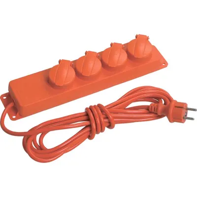 Prelungitor U04V 4 prizas with protecctive covers IP44 2P+PE/5 meters 3x1mm2 16A/250V