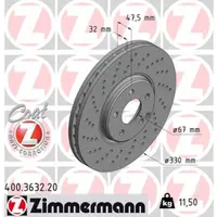 Disc frana ZIMMERMANN 400.3632.20