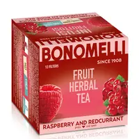 Ceai de fructe cu zmeură și coacăze roșii, 12 pliculețe, Bonomelli