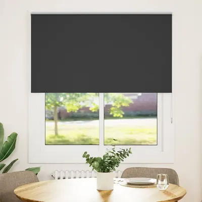vidaXL Jaluzea cu role opace negru 135x150 cm Lățime material 131,6 cm