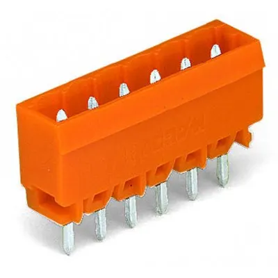 THT male header; 1.2 x 1.2 mm solder pin; straight; Pin spacing 5.08 mm; 3-pole; orange