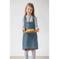 Șorț din in pentru copii Linen Tales Pinafore, 72 x 45 cm, albastru